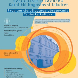 Počele prijave za program cjeloživotnog obrazovanja "Teološka kultura"